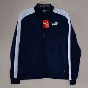 Puma Contrast Tricot Jacket Women's Blue Casual Athletic Outerwear 84899906 Sz M